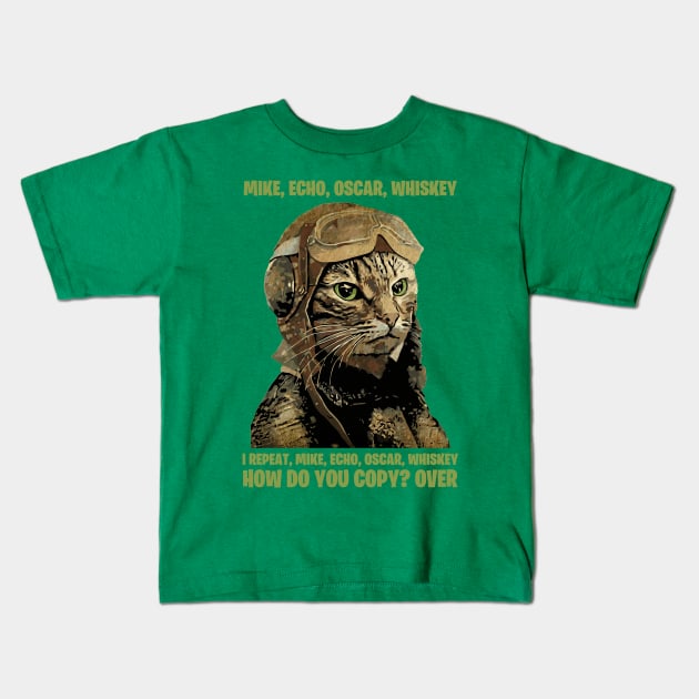 M.E.O.W. Mike Echo Oscar Whiskey Kids T-Shirt by Ringseek